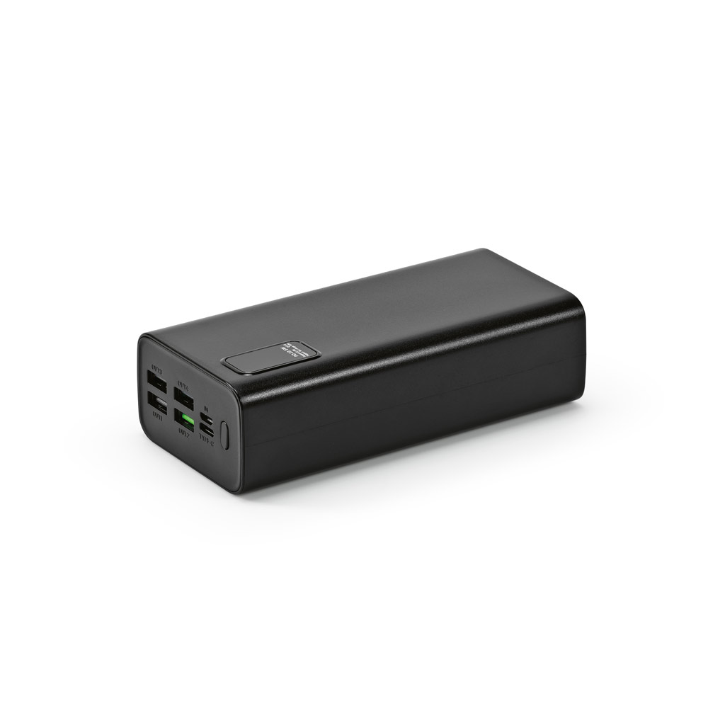 GURDON. Bateria portátil em ABS 100% reciclado e bateria em lítio 30'000 mAh