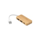 MOSER. Hub em bambu com 2 portas que permite a transferência de dados