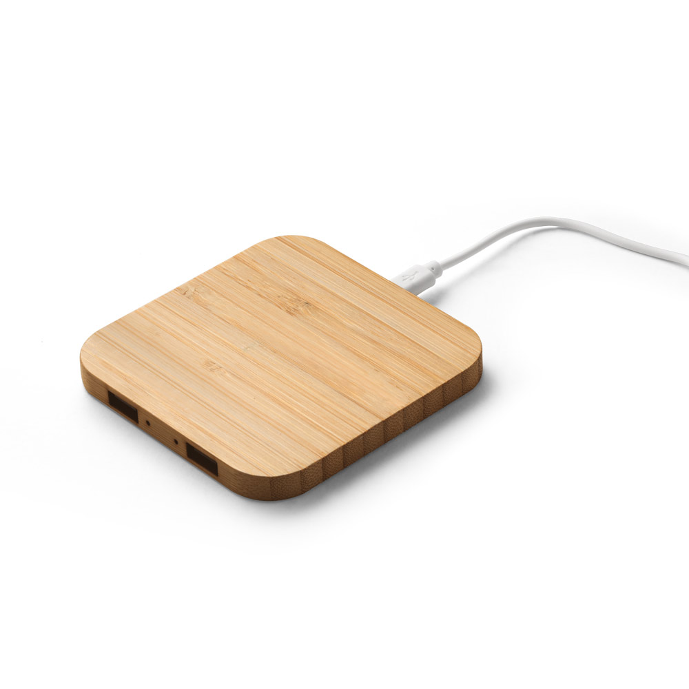 DALTON. Carregador wireless super-rápido em bambu 15 W