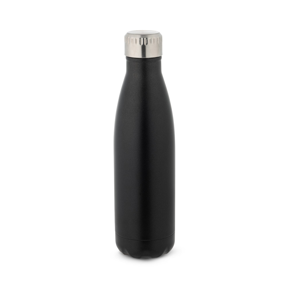 SHOW SATIN. Garrafa em aço inox de parede dupla térmica, isolada a vácuo, com tampa em aço inox 500 mL