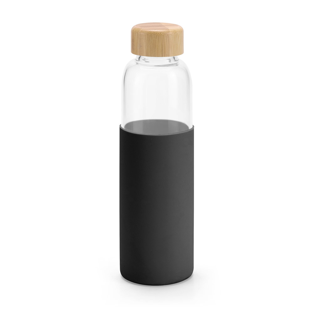 DAKAR. Squeeze em vidro borossilicato com tampa em bambu 600 mL