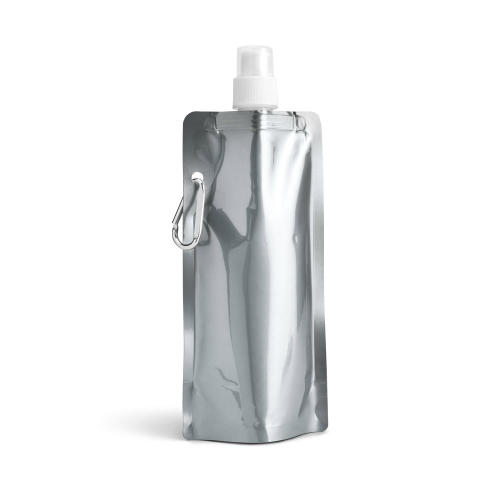 GILDED. Squeeze dobrável em PE com bico de sistema "push-pull" e acabamento metalizado 460 mL