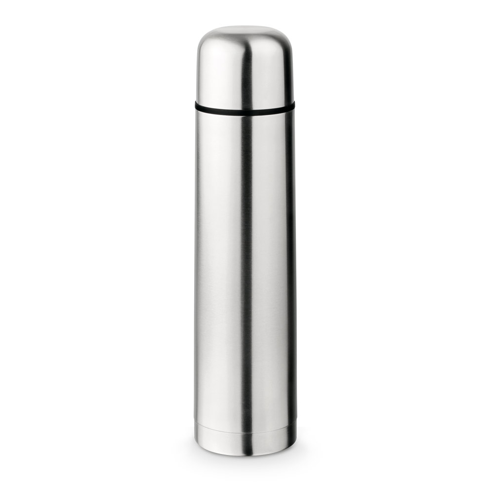 LITER. Garrafa em aço inox de parede dupla térmica, isolada a vácuo 1 L
