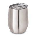 RONDE. Copo de viagem em aço inox, térmico com parede dupla isolada a vácuo e tampa deslizante 400 mL