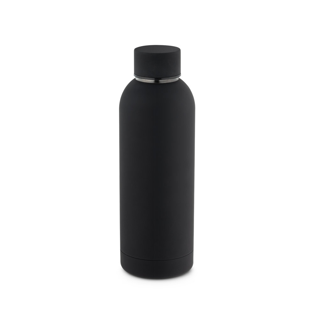 ODIN. Garrafa em aço inox 36% reciclado de parede dupla térmica, isolada a vácuo 550 mL