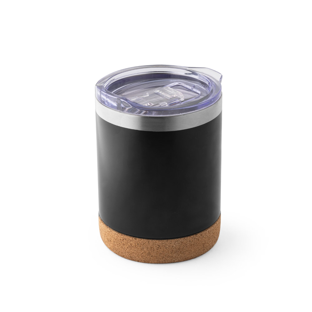 SOLBERG TUMBLER. Copo de viagem em aço inox térmico, com parede dupla isolada a vácuo 400 mL
