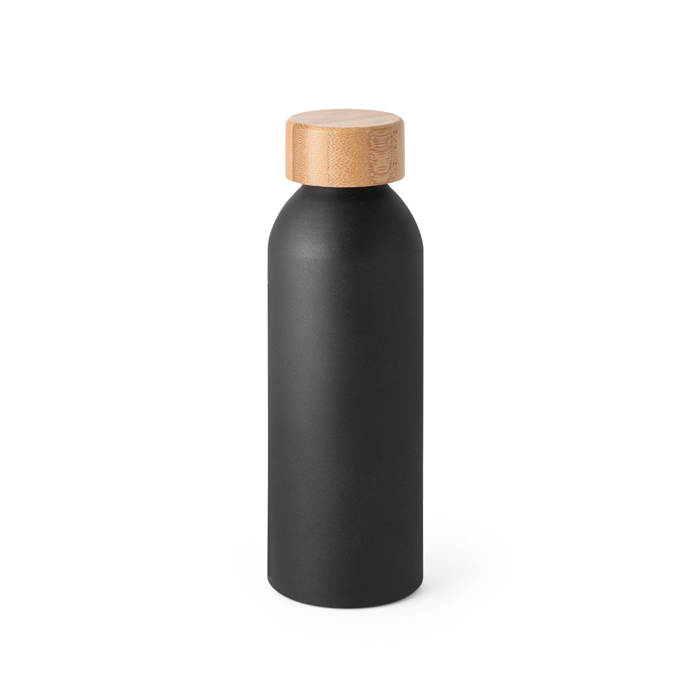 QUETA. Squeeze em alumínio com acabamento mate e tampa em bambu 550 mL