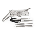 MACE. Kit churrasco em estojo de alumínio com luva de cozinha em poliéster e 6 utensílios em aço inox