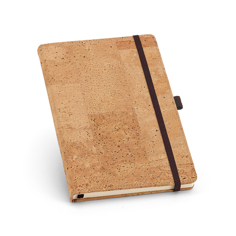 PORTEL A6. Caderno A6 de capa dura em cortiça com 160 páginas lisas