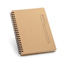 ROCK. Caderno B6 de capa dura em papel kraft com 140 páginas lisas em papel pedra (120 g/m²)
