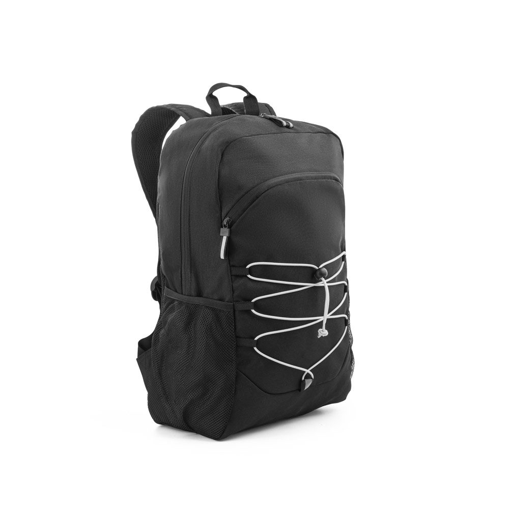DELFOS BACKPACK. Mochila para notebook 15'6" em 300D e 600D, ambos em poliéster reciclado com elementos refletores 18 L