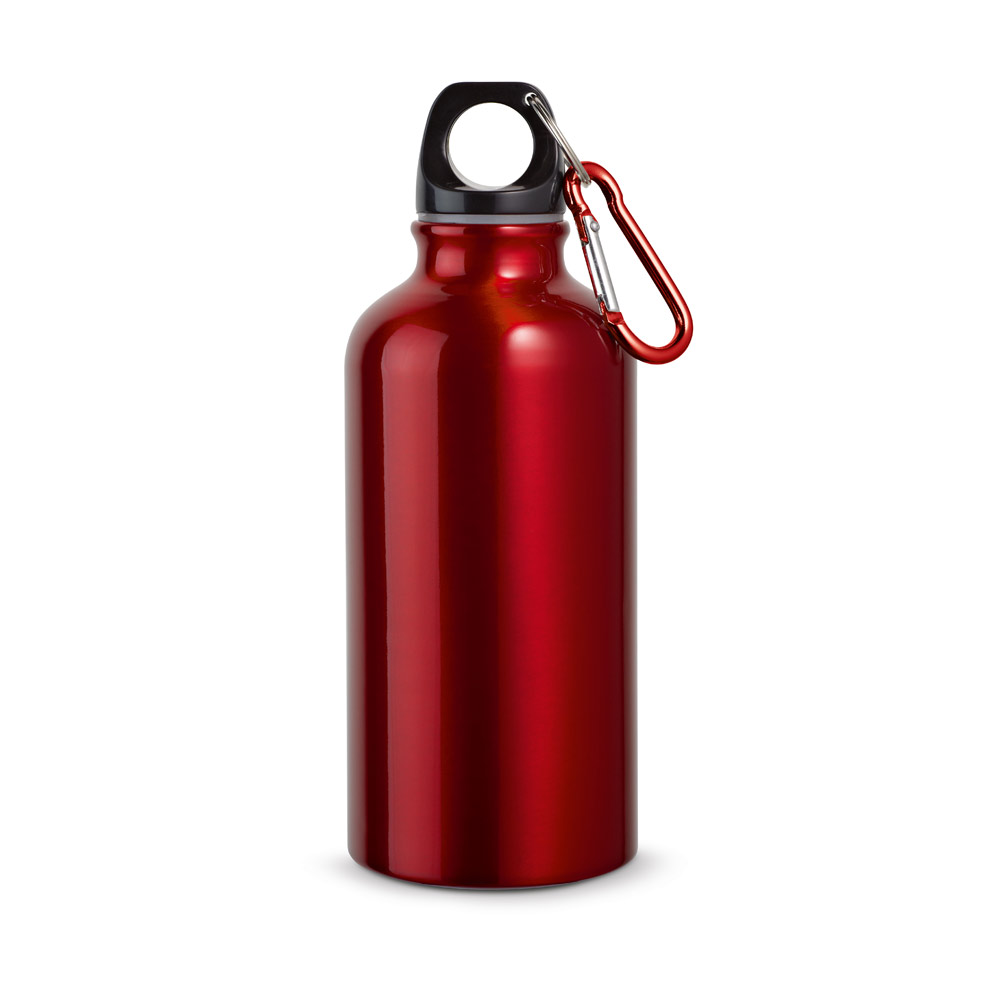 LANDSCAPE METTALIC. Garrafa esportiva em alumínio e acabamento metálico com mosquetão 400 mL