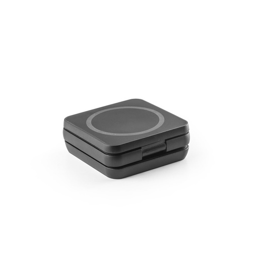 BROGLIE. Carregador magnético wireless super-rápido dobrável em ABS 100% reciclado que permite carregar três dispositivos simultaneamente