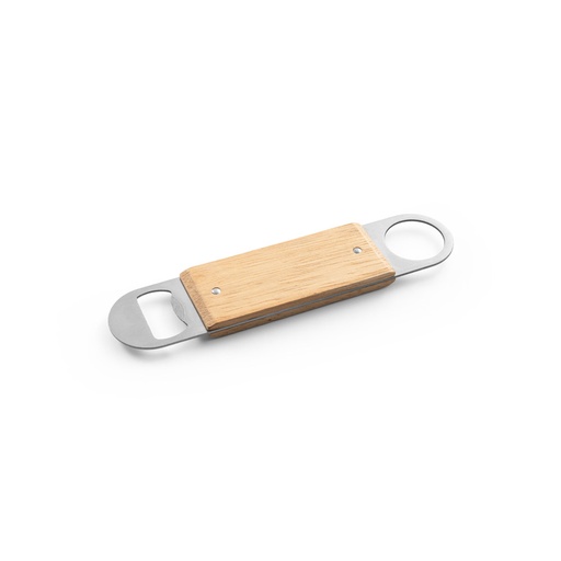 [94361-160] BAGGINS. Abridor de garrafas duplo em aço inox com corpo em bambu