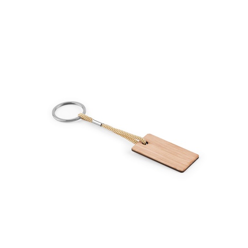[95089-160] HOPPS. Chaveiro retangular em bambu com cordão em PET