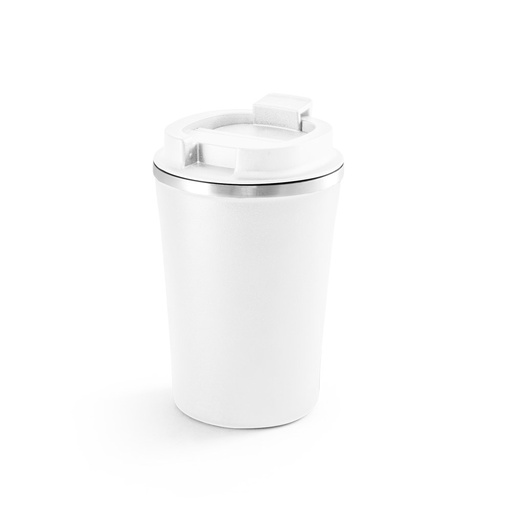 PHELPS. Copo de viagem em aço inox e PP, térmico com parede dupla isolada a vácuo 470 mL