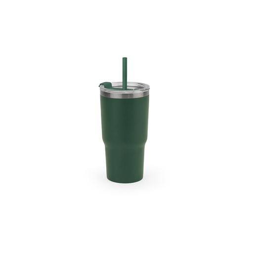 JOYNER M. Copo de viagem compacto em aço inox 91% reciclado com parede dupla isolada a vácuo e acabamento mate 600 mL