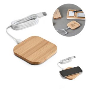 Carregador wireless em bambu 15W ECOPOWER BoxImport 2271ST